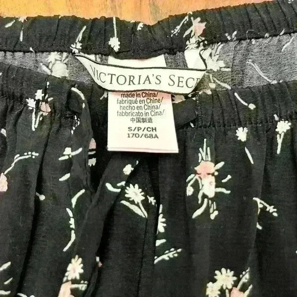 Victoria’s Secret Victoria Secret Black floral lace hem wide leg pants trousers - Picture 5 of 13